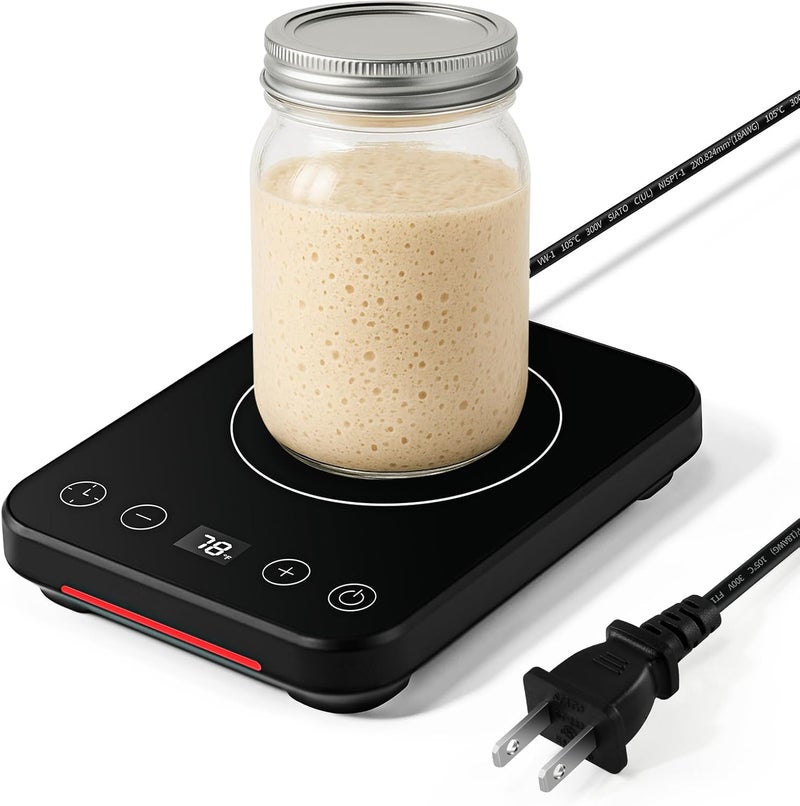 LIFVCNT Sourdough Starter Warmer, Auto On/Off Sourdough Heater with Digital Display, Adjustable Temp 70°F to 100°F & 1-12H Timer for Home Baking Fermentation - Image 1